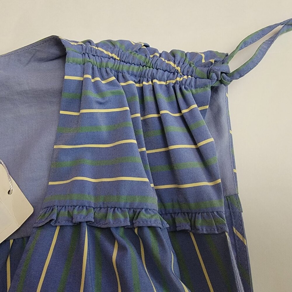 VERONICA BEARD Teagan Ruched Striped Poplin Midi Dress - Picture 7 of 16
